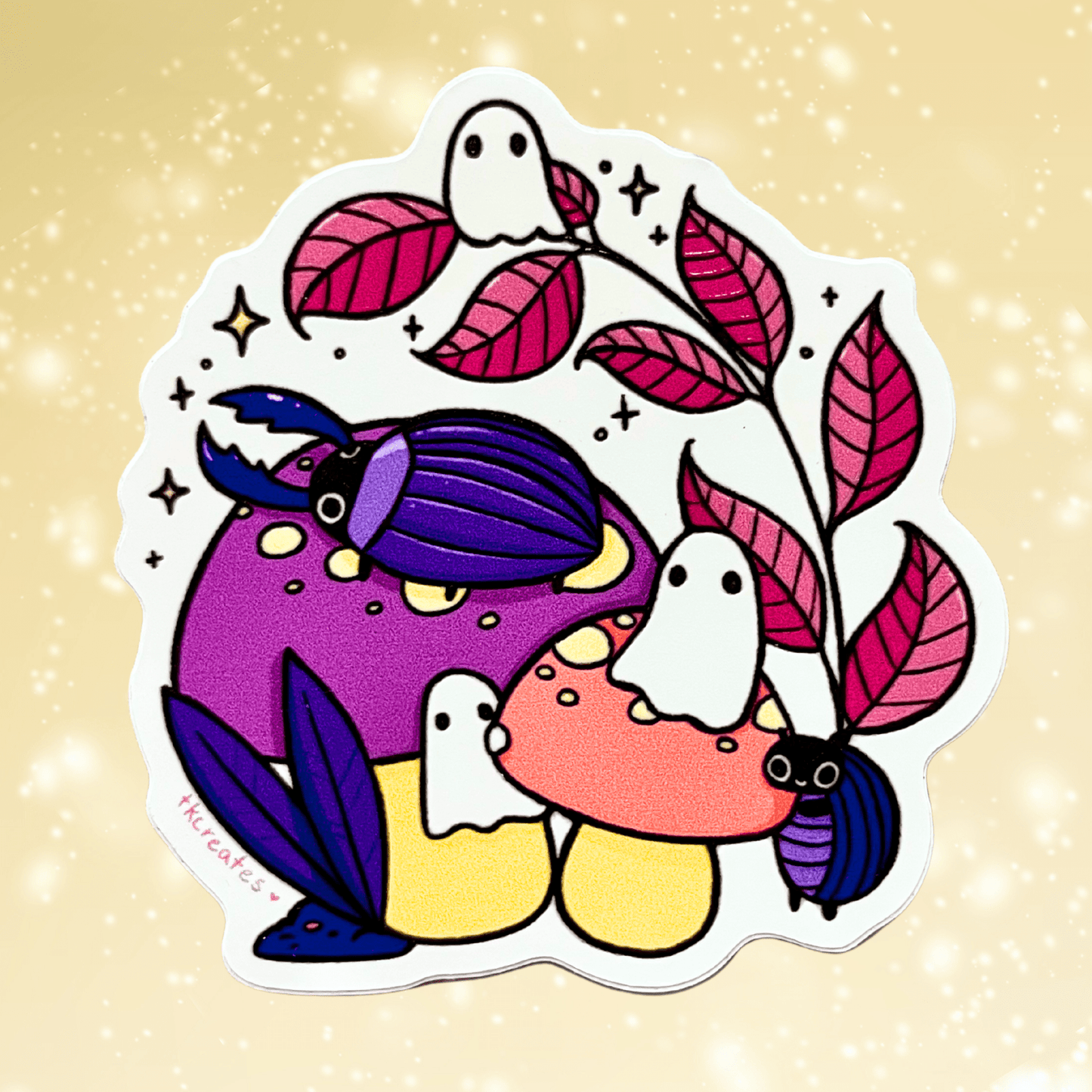 Screaming Witchy Opossum Sticker - Cloverdilly Kids