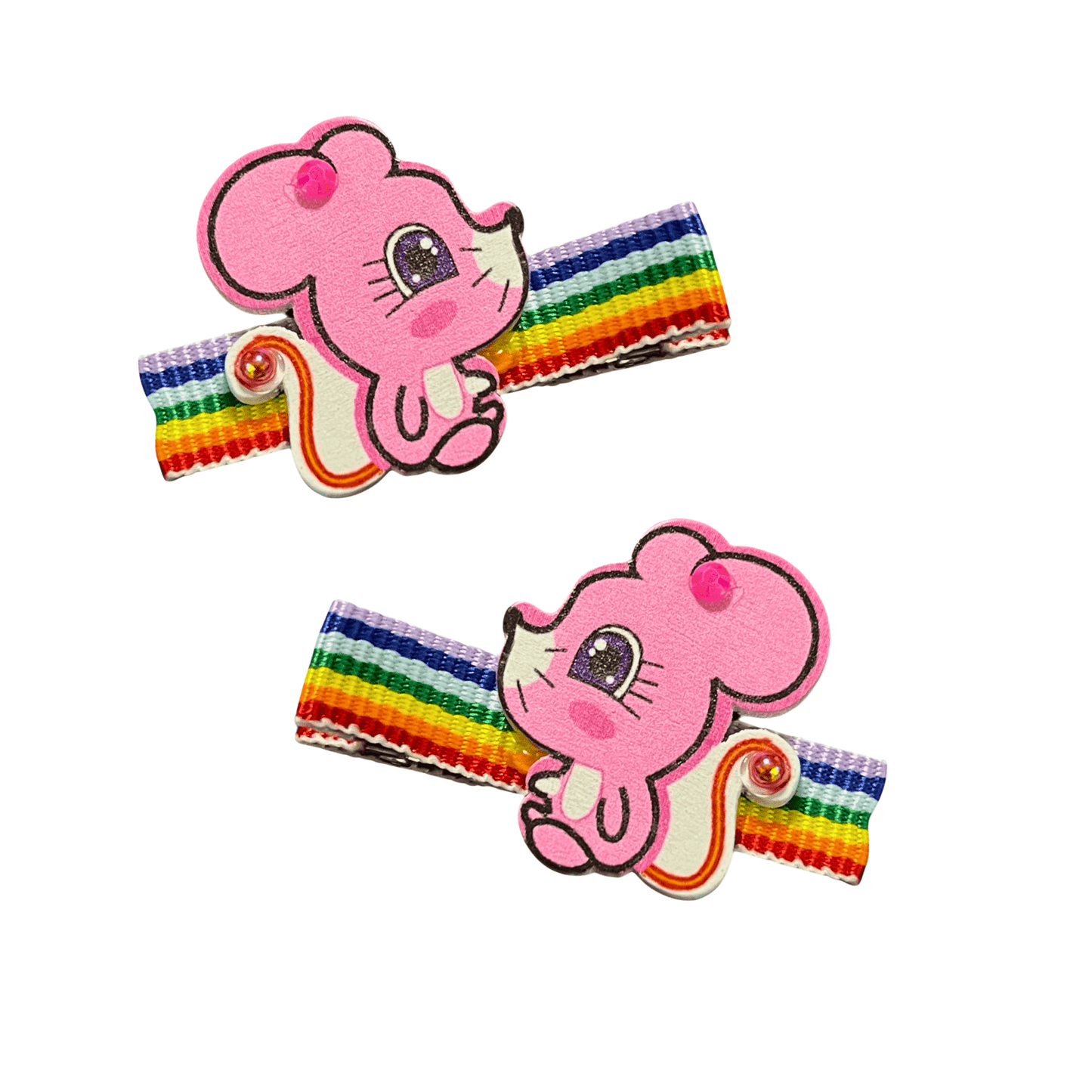 Tiny Mouse, Big Pride: Colorful Mouse Hair Clip - Cloverdilly Kids