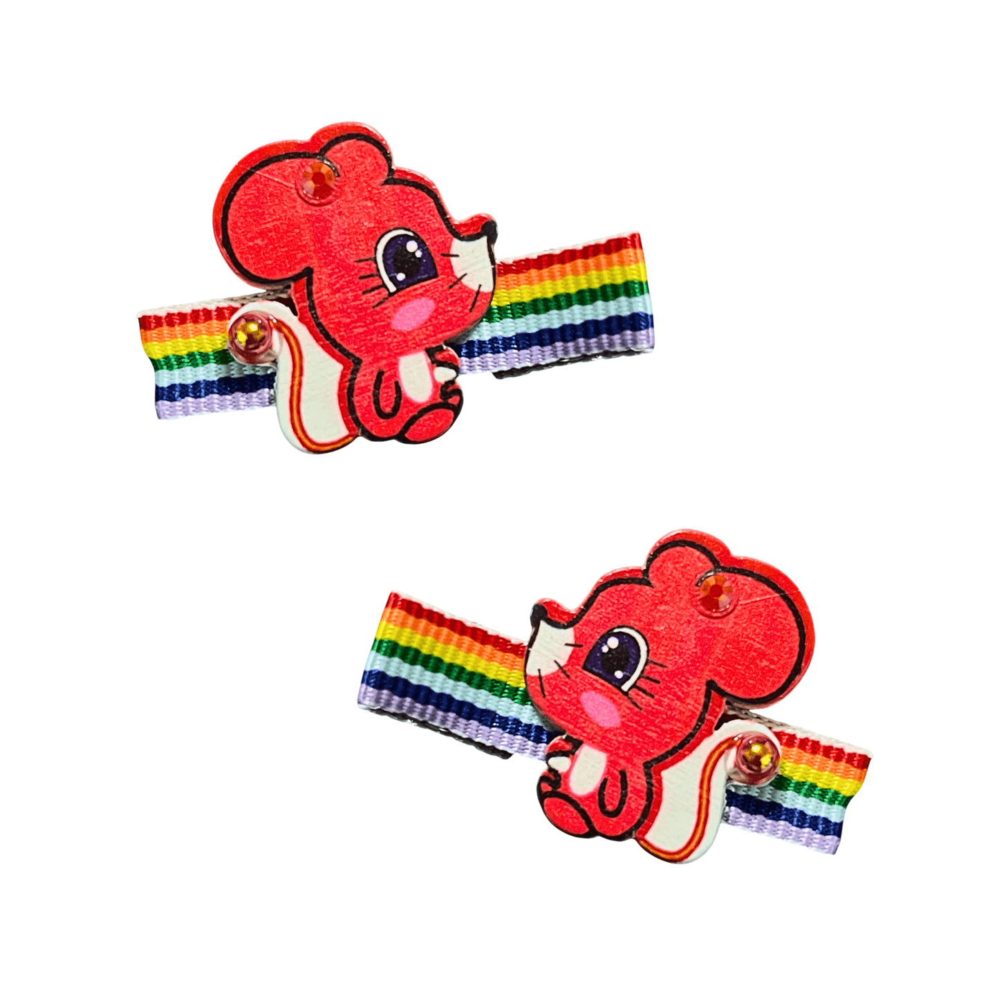 Tiny Mouse, Big Pride: Colorful Mouse Hair Clip - Cloverdilly Kids
