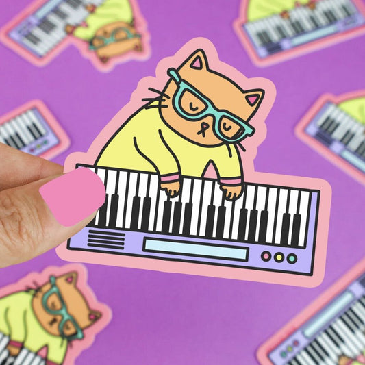 un-archiving un-archiving un-archiving Keyboard Cat Vinyl Sticker