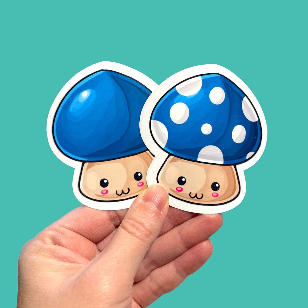 Mushroom Sticker Pack - Dark Blue