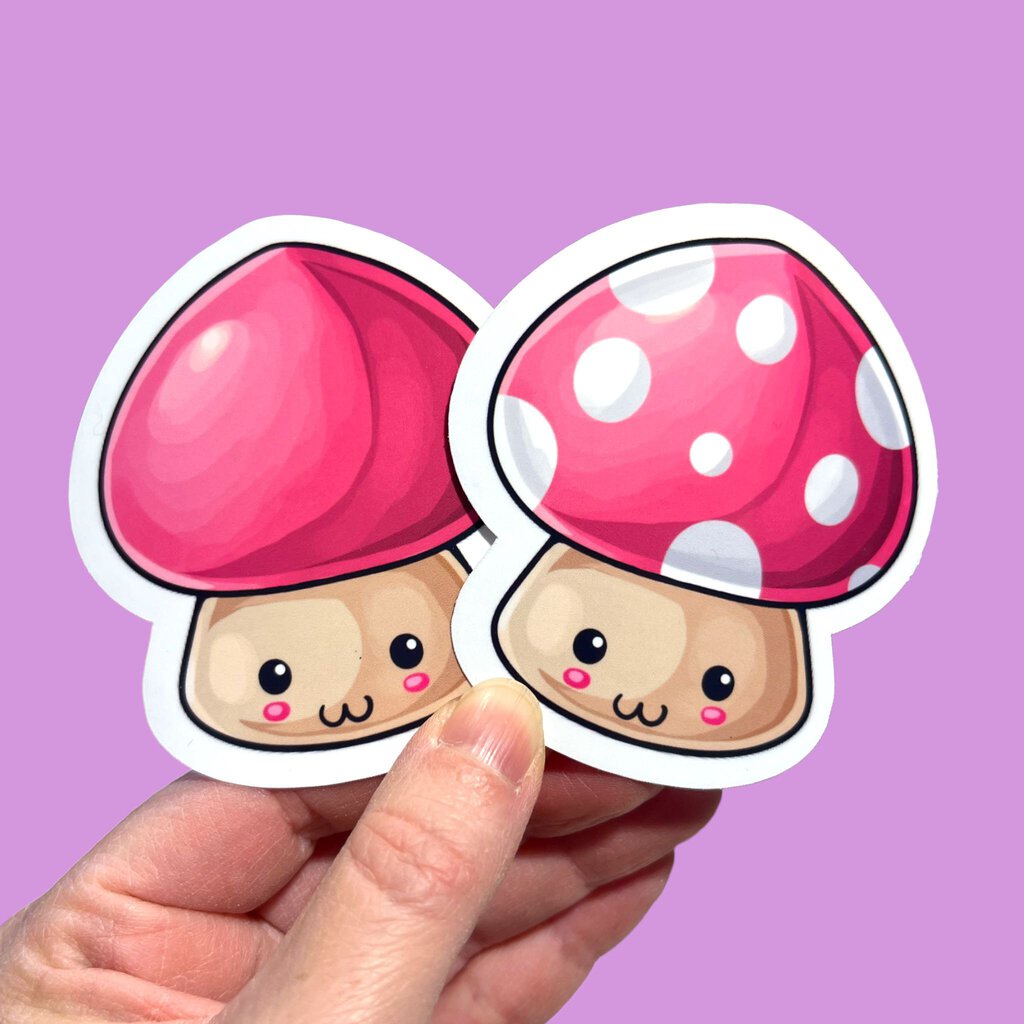 Mushroom Sticker Pack - Pink