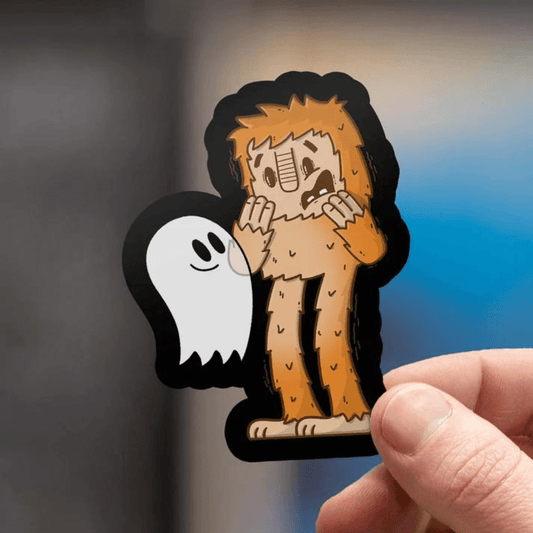 Bigfoot meets Fred the Ghost Sticker - Cloverdilly Kids
