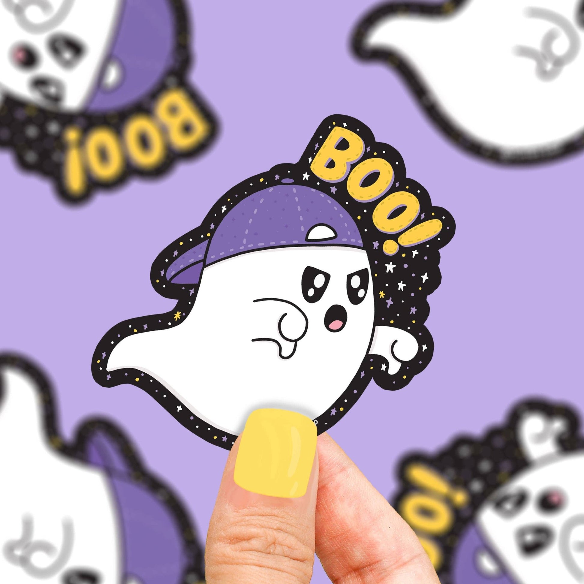 Boo Ghost Thumbs Down Vinyl Sticker - Cloverdilly Kids