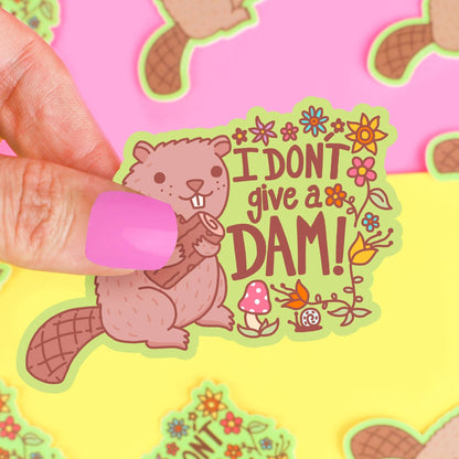 Funny Beaver Vinyl Sticker - Cloverdilly Kids