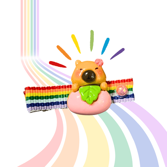 Love is Chill: Pride Capybara Hair Clip - Cloverdilly Kids