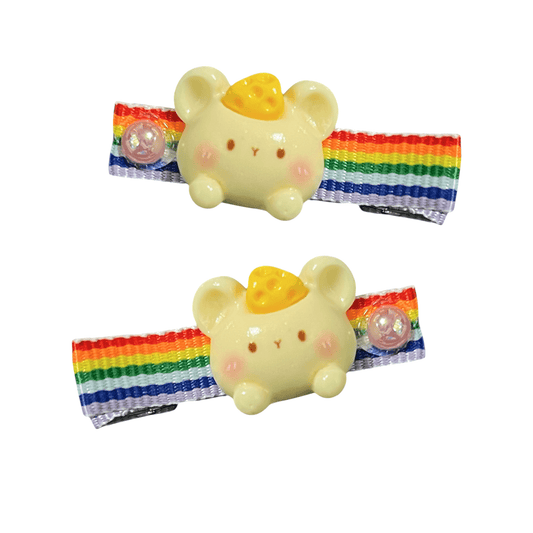 Love is Gouda: Pride Mouse Hair Clip - Cloverdilly Kids