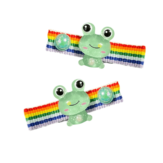 Ribbit & Radiant: Pride Frog Hair Clip - Cloverdilly Kids