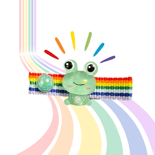 Ribbit & Radiant: Pride Frog Hair Clip - Cloverdilly Kids