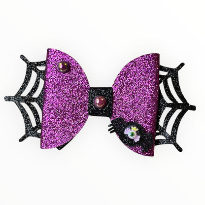 Spider Web Glitter Bows - Cloverdilly Kids