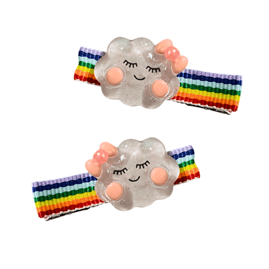 Storm Cloud, Proud Heart: Pride Cloud Hair Clip - Cloverdilly Kids