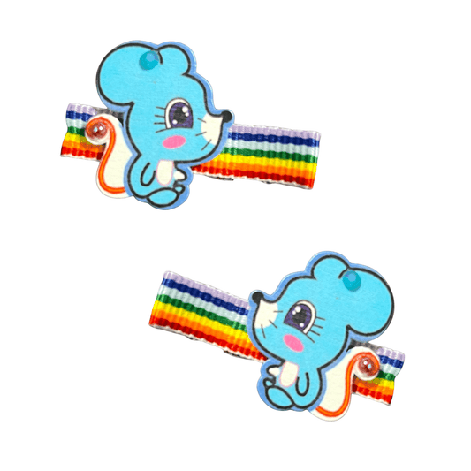 Tiny Mouse, Big Pride: Colorful Mouse Hair Clip - Cloverdilly Kids