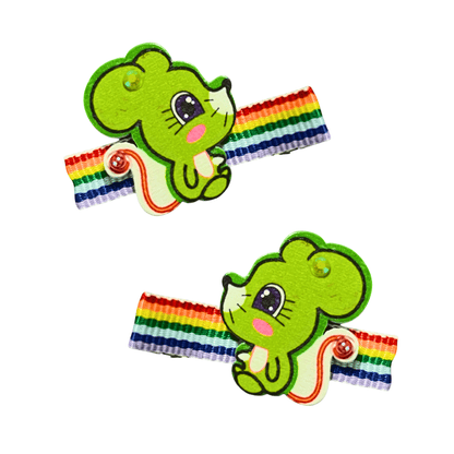Tiny Mouse, Big Pride: Colorful Mouse Hair Clip - Cloverdilly Kids
