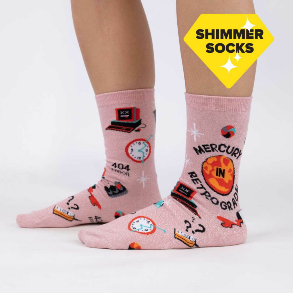 Mercury In Retrograde Shimmer Socks - Womens