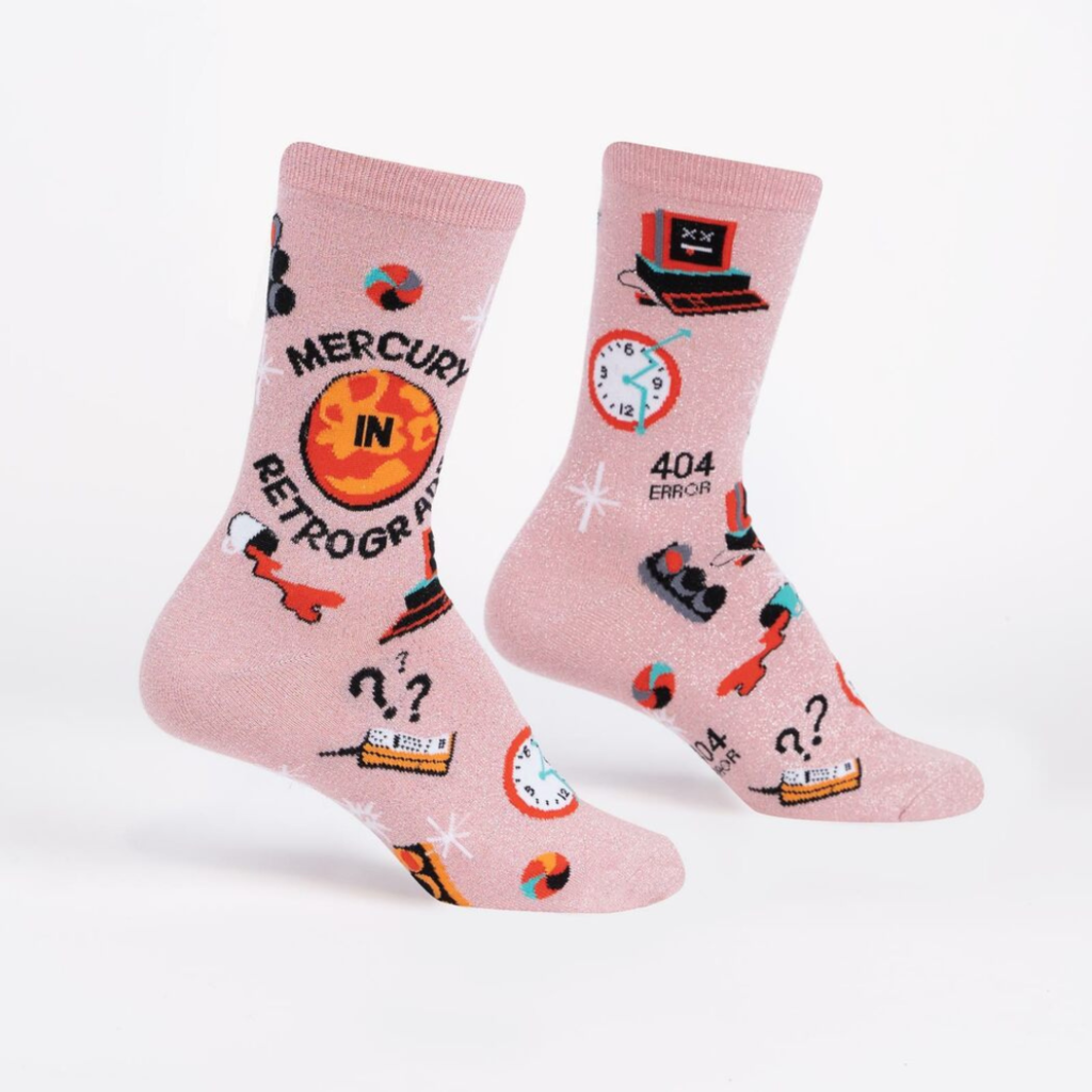 Mercury In Retrograde Shimmer Socks - Womens