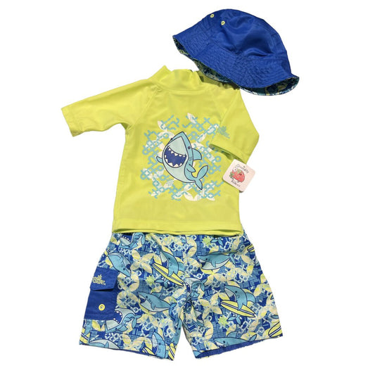 3pc Surfing Shark Swimsuit (12mo)