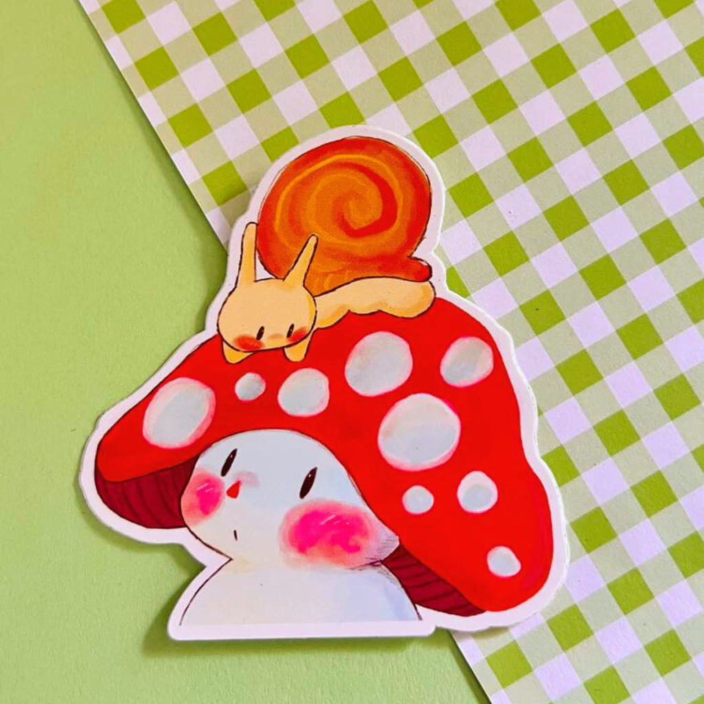 Marshall Mushroom with Snail Sticker