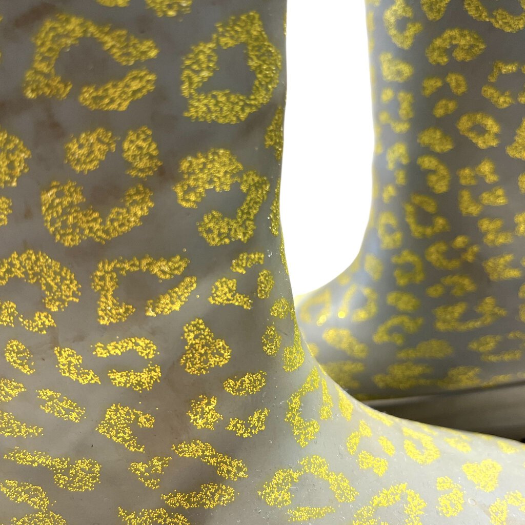 Gold Shimmer Cheetah Print Rainboots (2-3T)