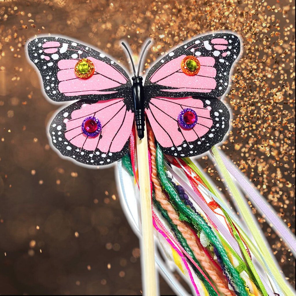Pink Monarch Butterfly Wand