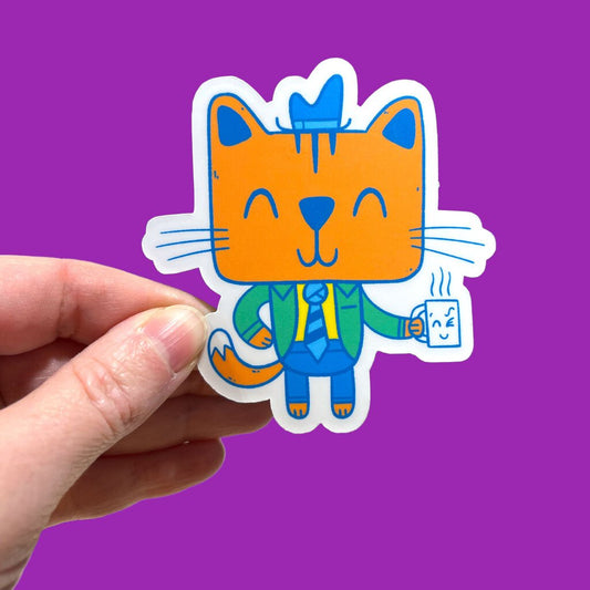 Hi Hello There - Working Cat Sticker