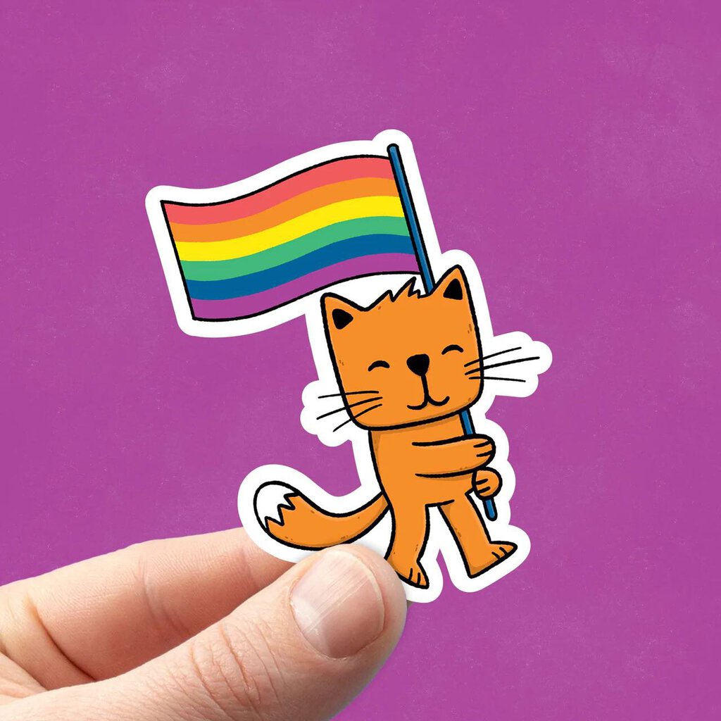 Hi Hello There - Pride Kitty Sticker