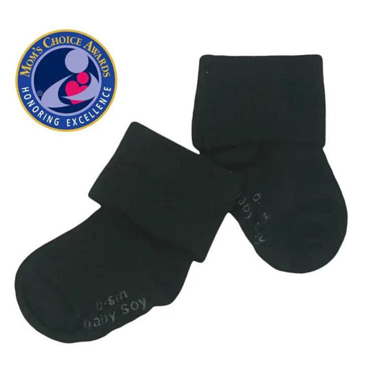 Baby Soy No-Slip Organic Socks (6-12mo) - Black